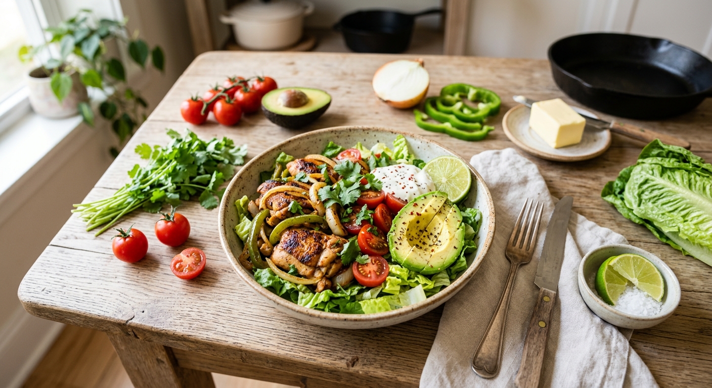 Keto kip fajita kom