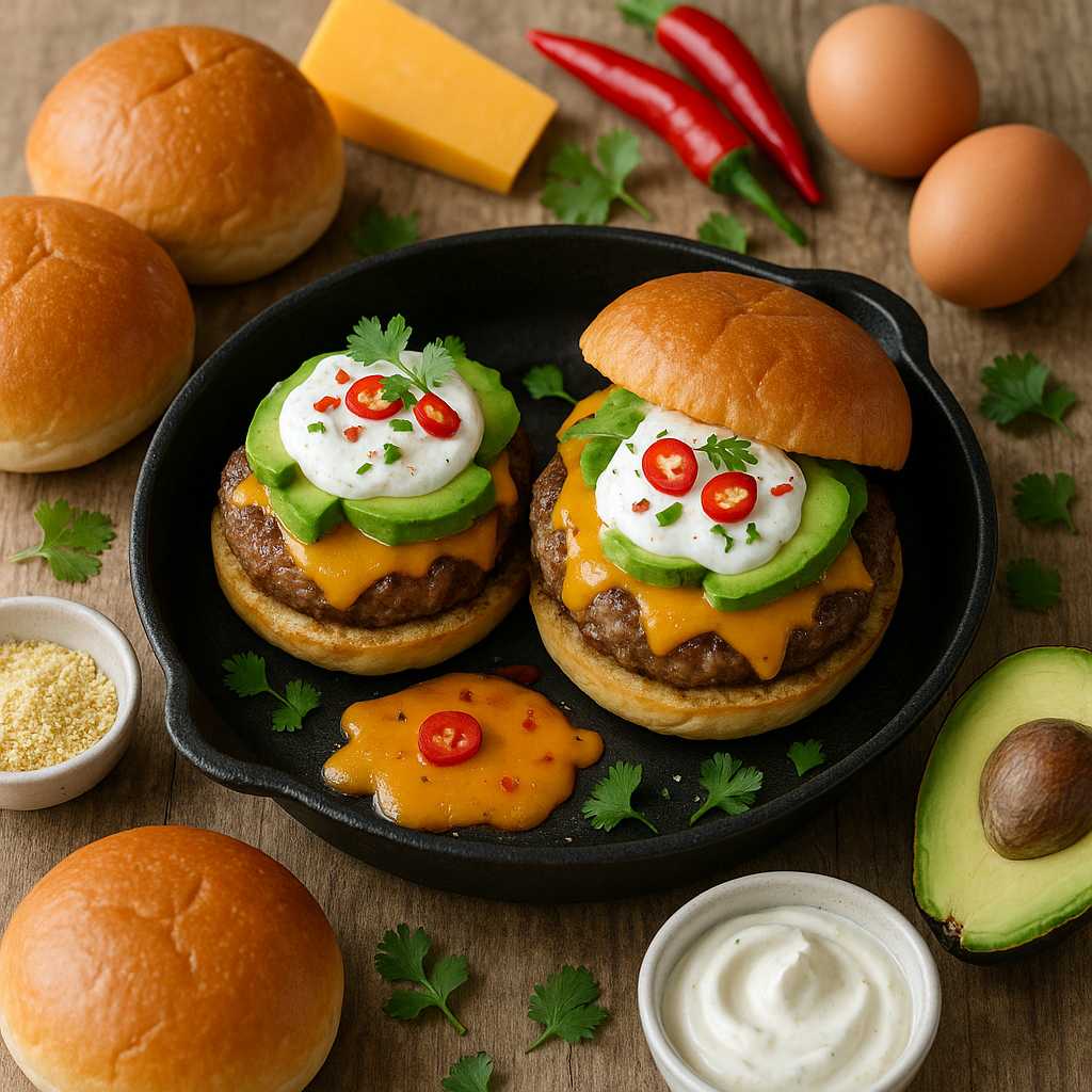 Chili Cheddar Burgers