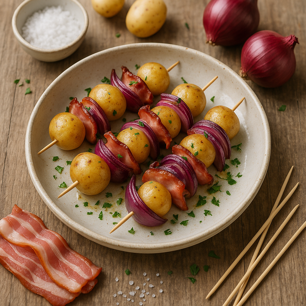 Bacon Aardappel Spiesjes