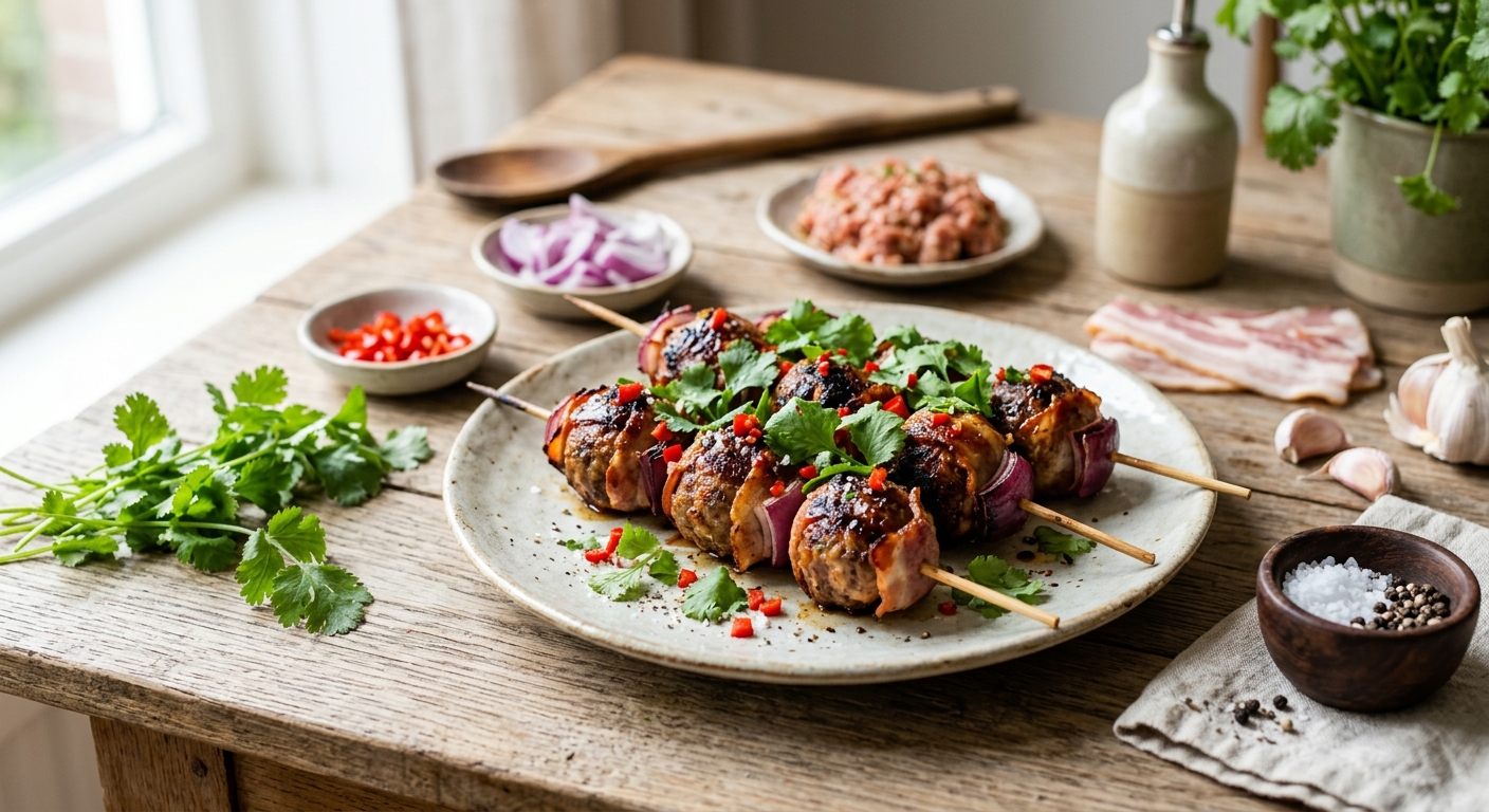 Thaise Frikadel Spiesjes