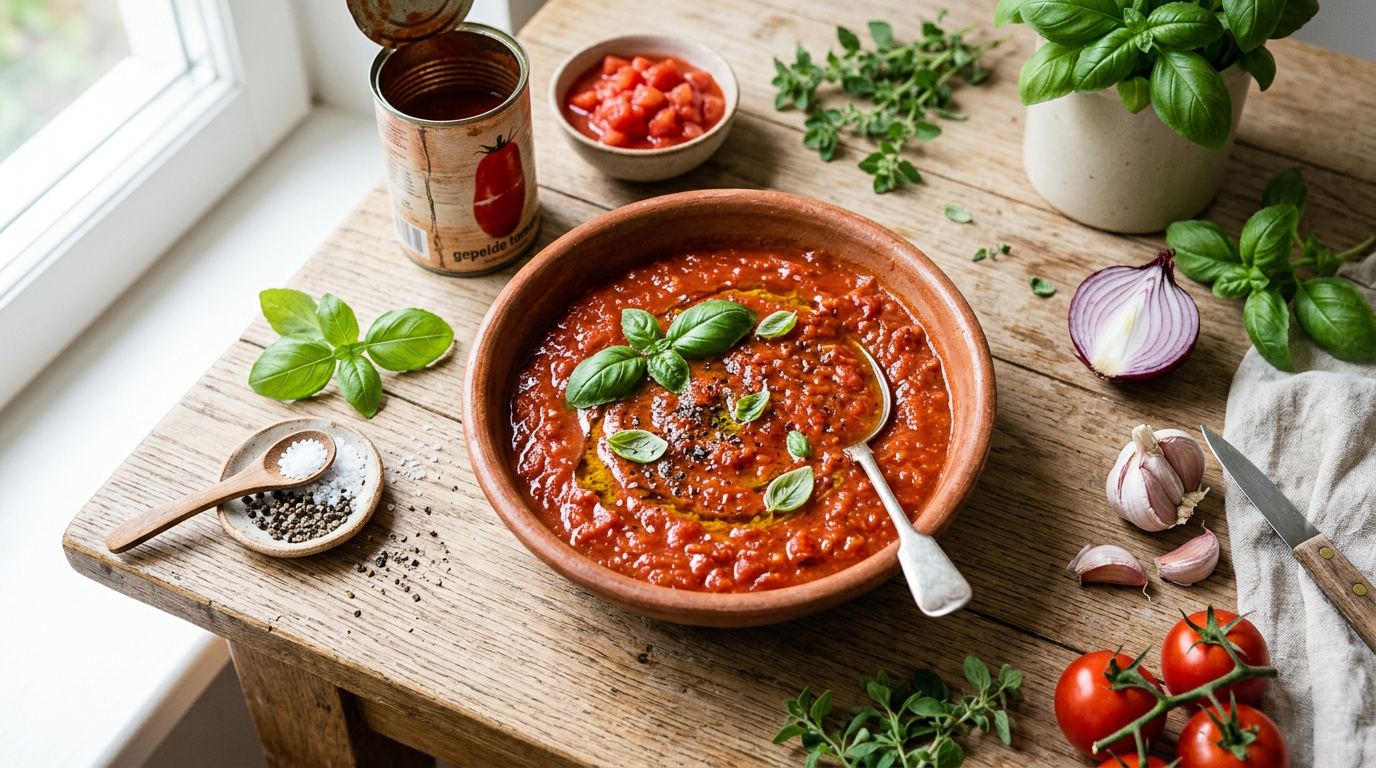 Basis Tomatensaus voor Pizza’s