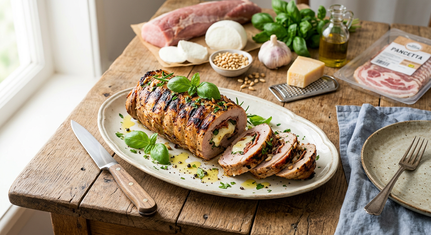 Varkensfiletrollade van de BBQ