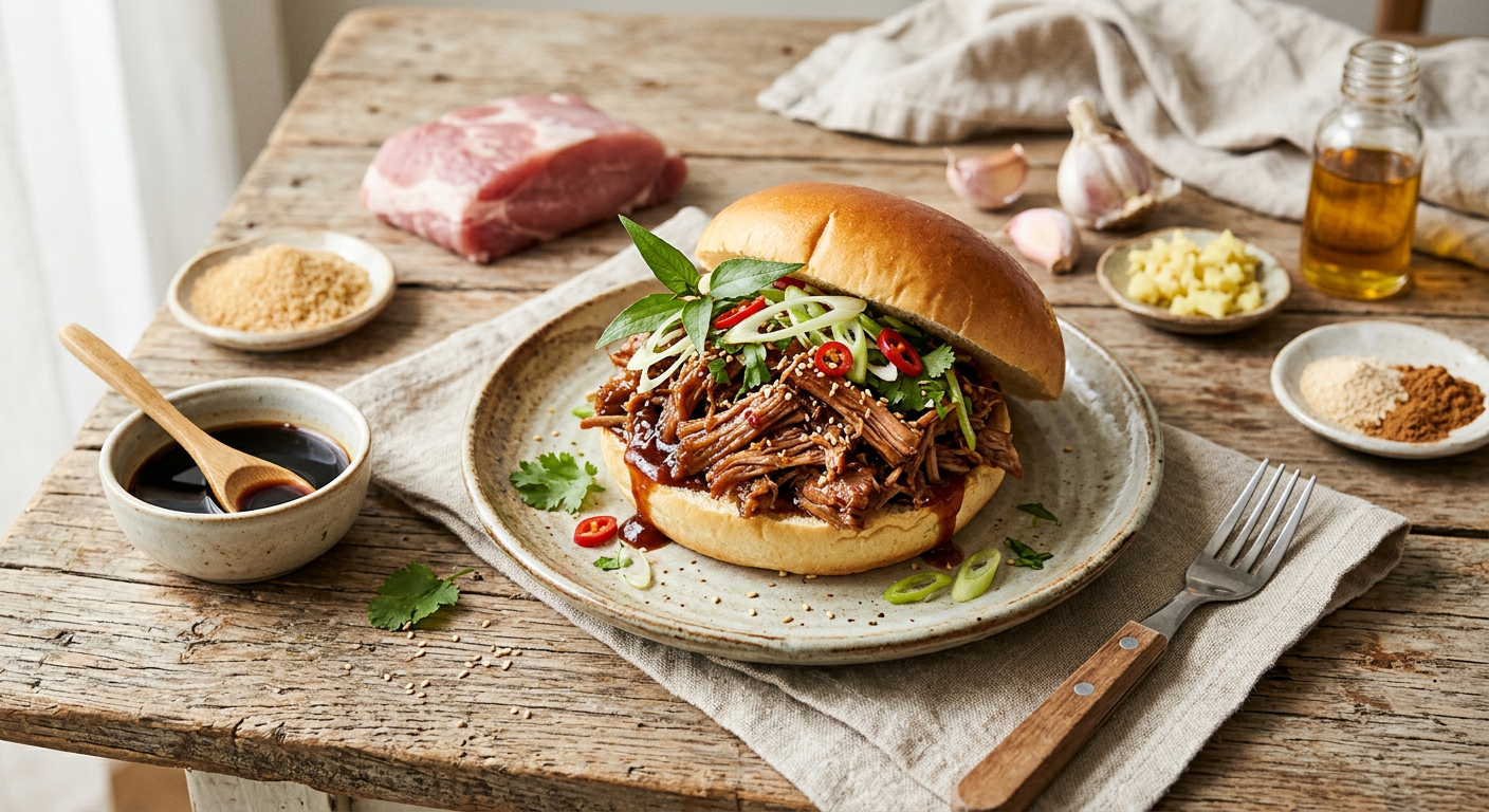 Aziatisch Broodje BBQ Pulled Pork