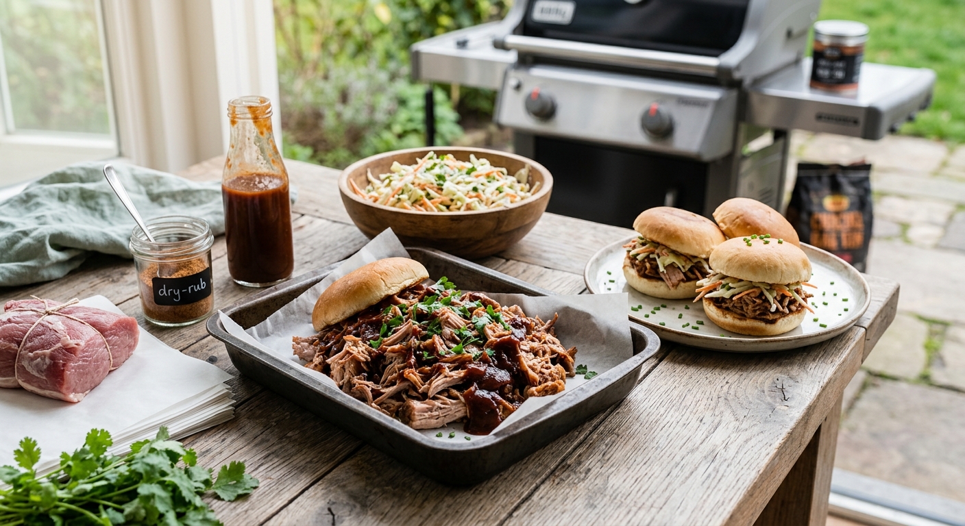 Pulled pork van de gas BBQ