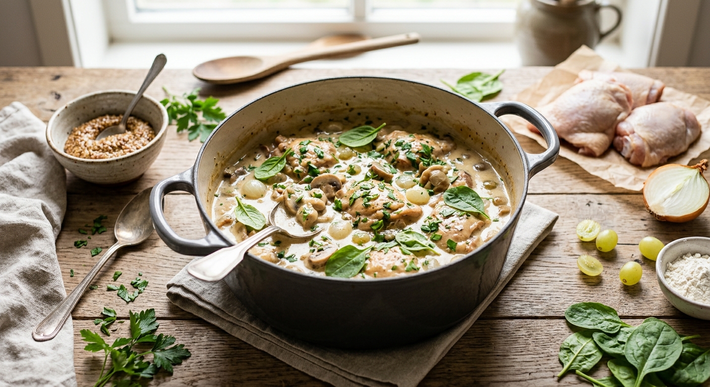 Fricassee van Kip uit de Dutch Oven