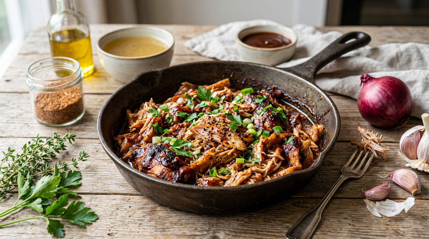 Pulled Chicken van de Kamado maken