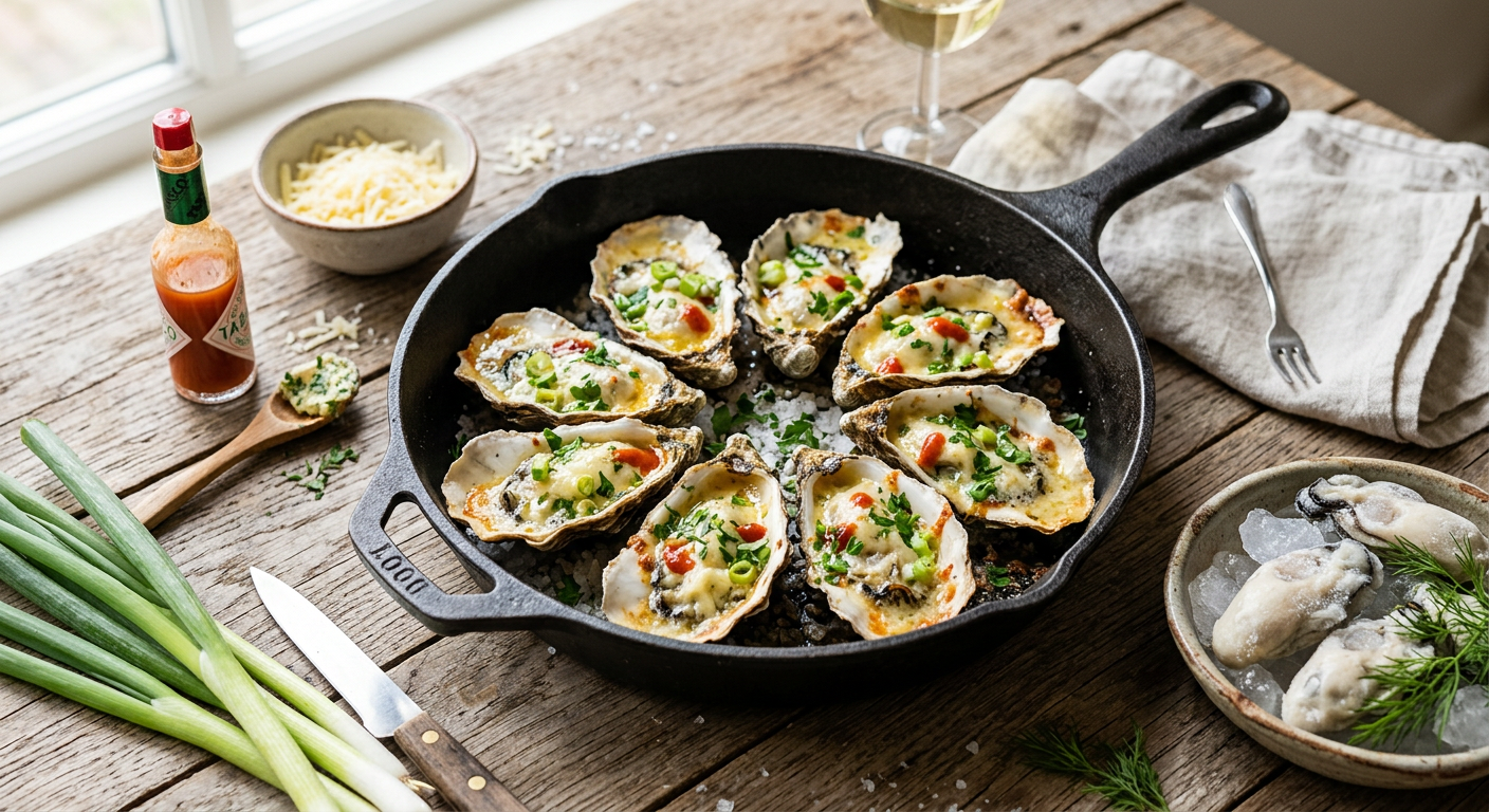 Bereiding bevroren oesters op de BBQ
